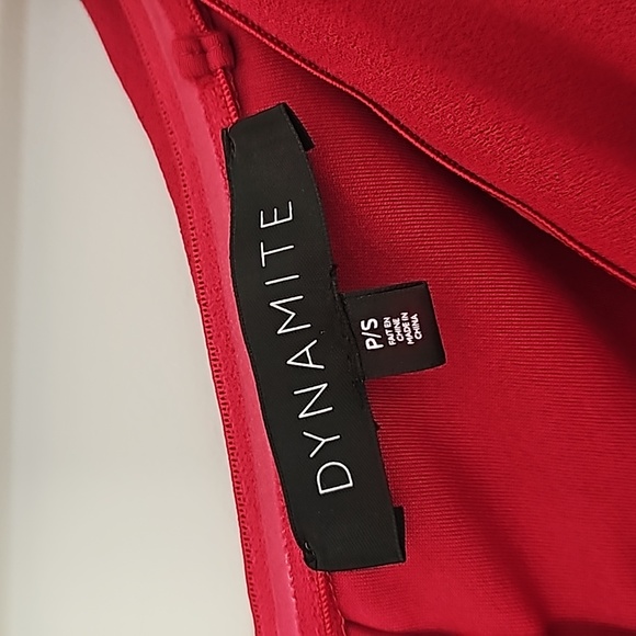 Dynamite Red Off-Shoulder Dress - Picture 3 of 4